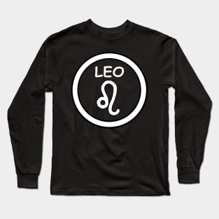 Leo, white circle, transparent background Long Sleeve T-Shirt